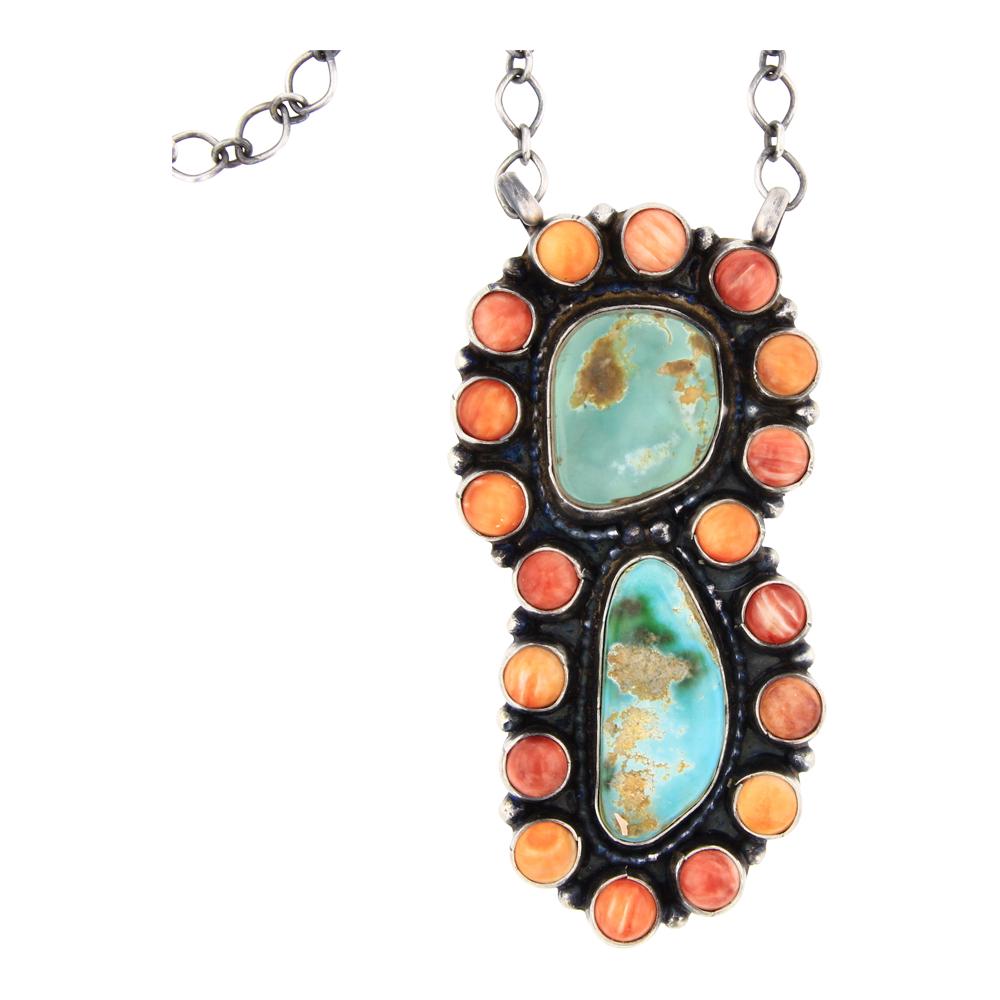 Sheila Becenti Royston Turquoise & Spiny Oyster Necklace (1 of 3)