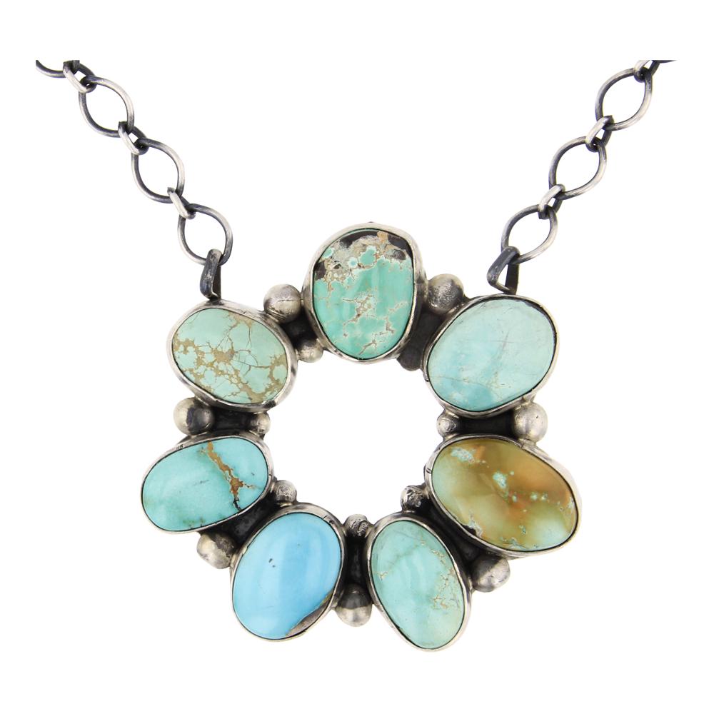 Sheila Becenti Navajo Nevada Turquoise Necklace (1 of 3)