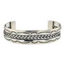 Navajo Plain Silver Twist Wire & Half Round Cuff Bracelet