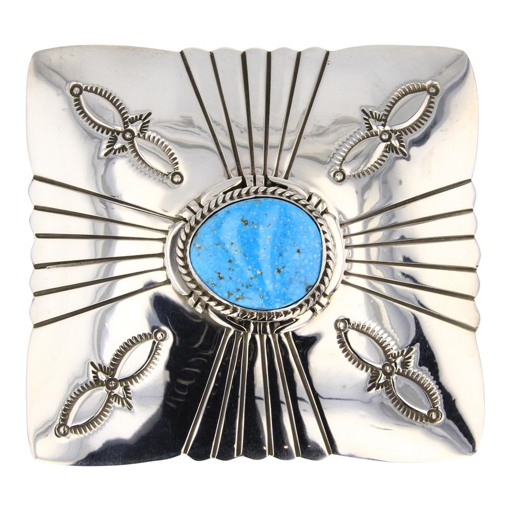John Nelson Kingman Turquoise Belt Buckle (1 of 2)