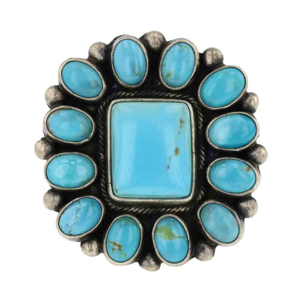 Danny Clark Nevada Turquoise Cluster Ring (1 of 4)