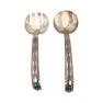 Hyson Craig Vintage Bisbee Turquoise Large Intricate Sterling Silver Salad Serving Set