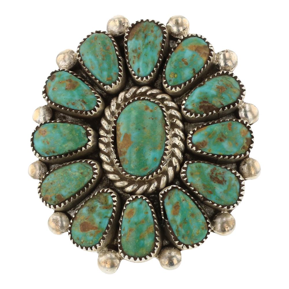 Lorraine Waatsa Zuni Nevada Turquoise Cluster Ring (1 of 4)