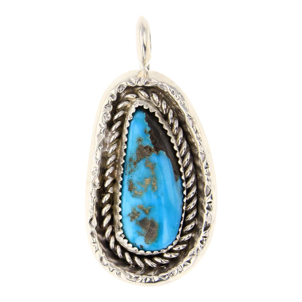 Kingman Turquoise Teardrop Pendant (1 of 2)