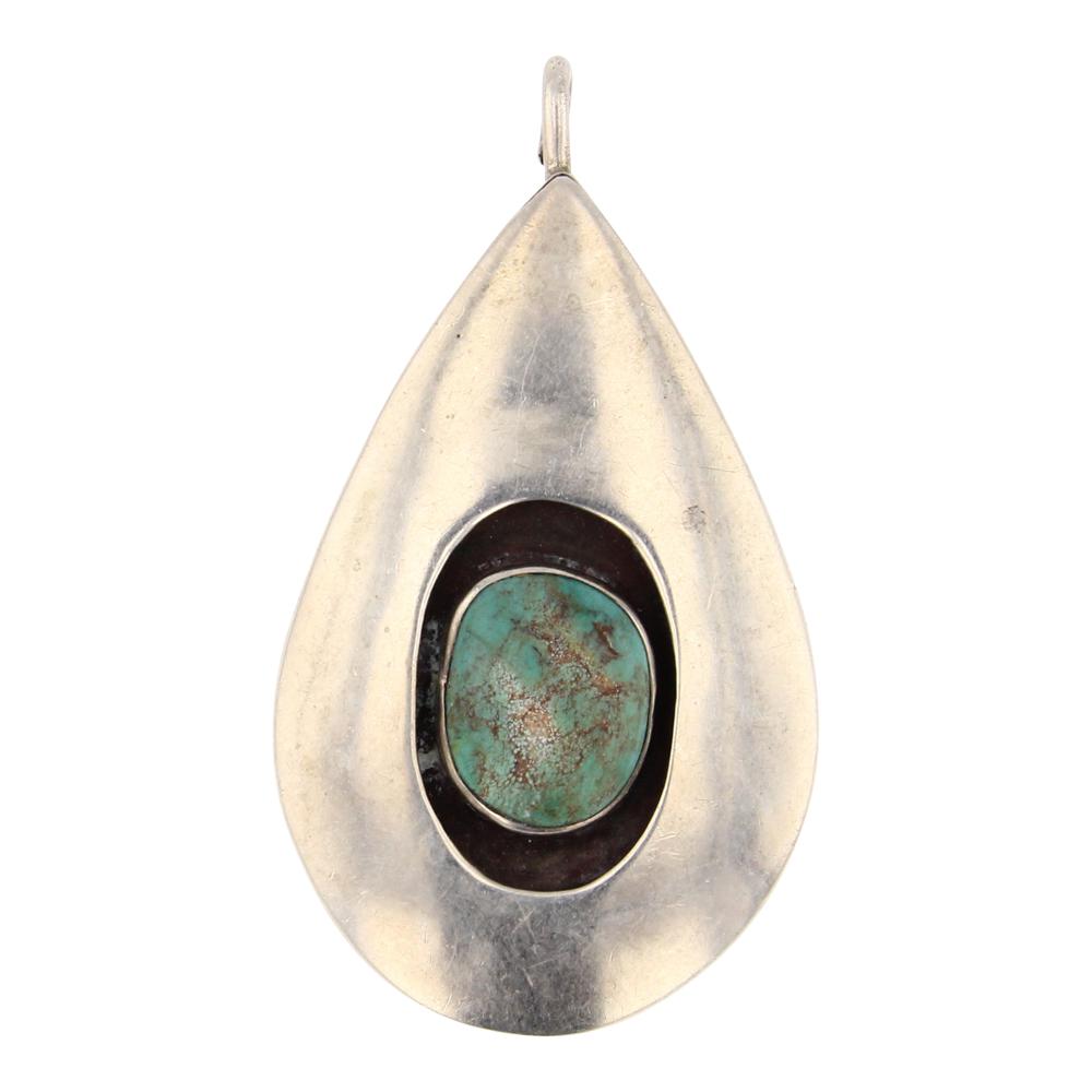 Vintage Nevada Turquoise Shadow Box Pendant (1 of 2)