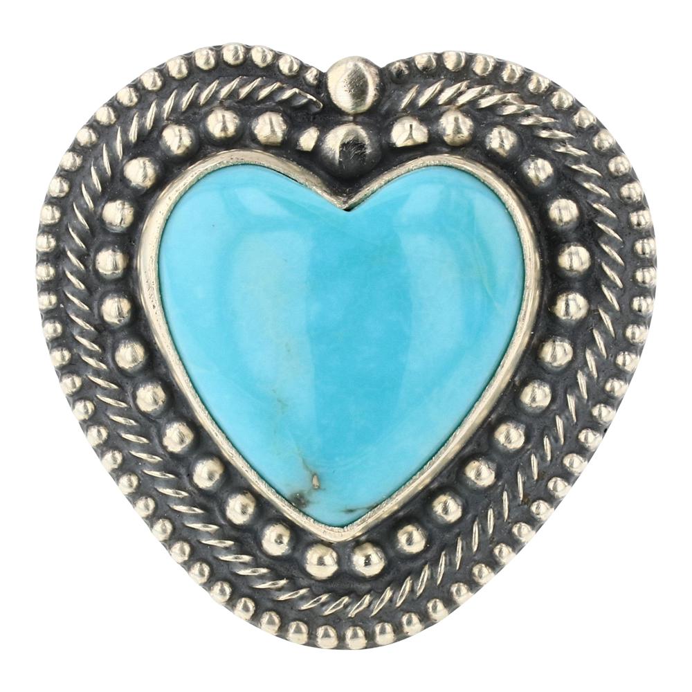 Chris Billie Kingman Turquoise Heart Shaped Ring (1 of 3)