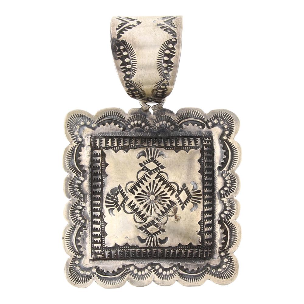 Vincent Platero Plain Silver Zia Symbol Pendant (1 of 2)