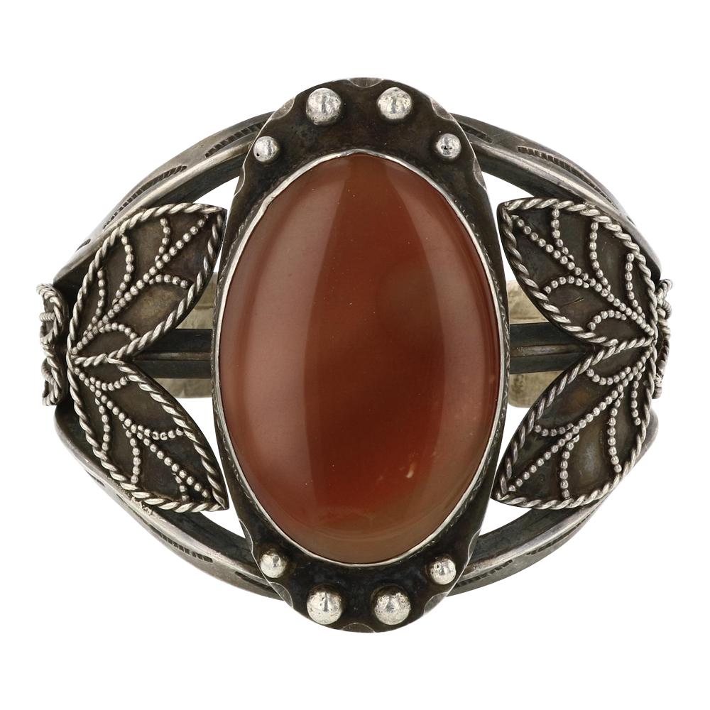 Old Pawn Fred Harvey Era Carnelian Intricate Cuff Bracelet (1 of 3)