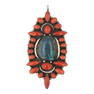 Old Pawn Spiderweb Turquoise & High Grade Mediterranean Coral Pendant