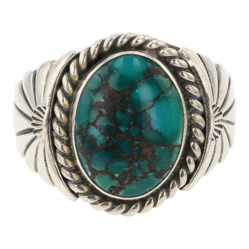 Delbert Vandever Spiderweb Turquoise Ring (1 of 4)