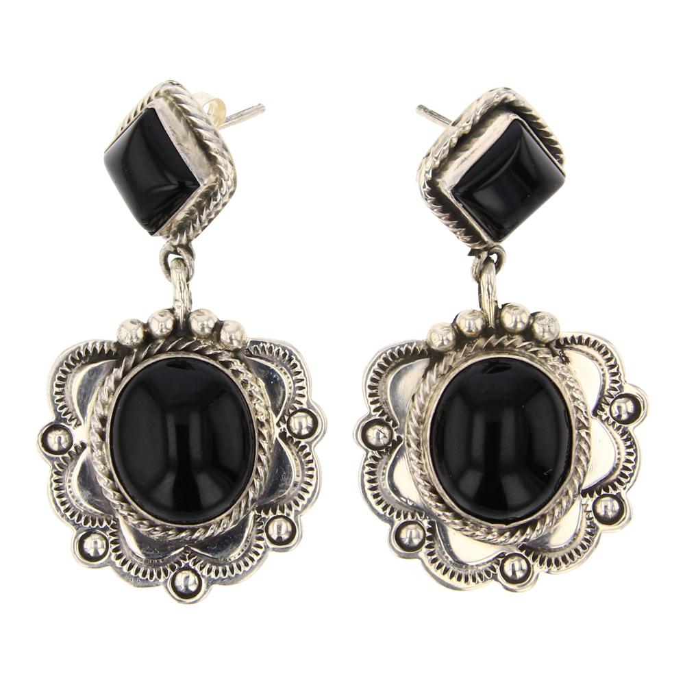 Carol Wylie Black Onyx Heavy Stamp Earrings (1 of 2)