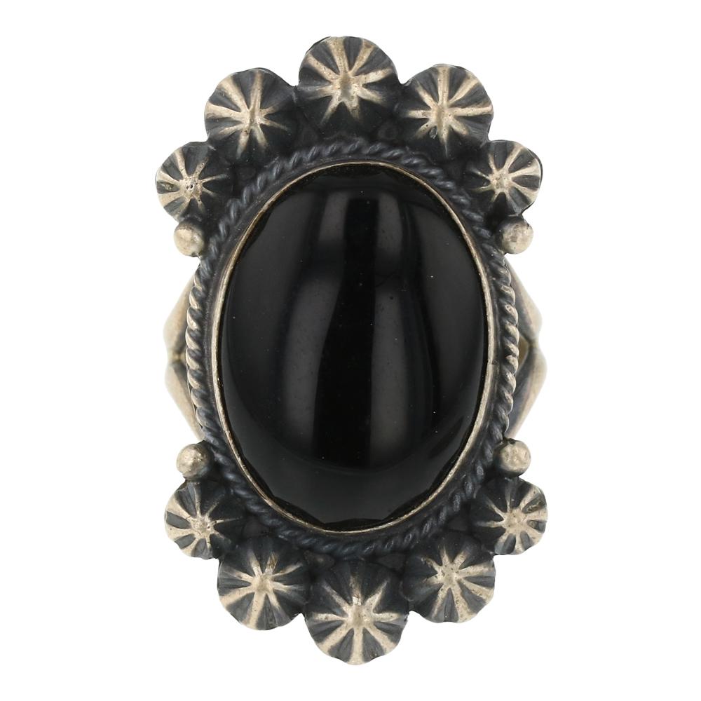 Michael Calladito Black Onyx Stamped Drop Ring (1 of 3)