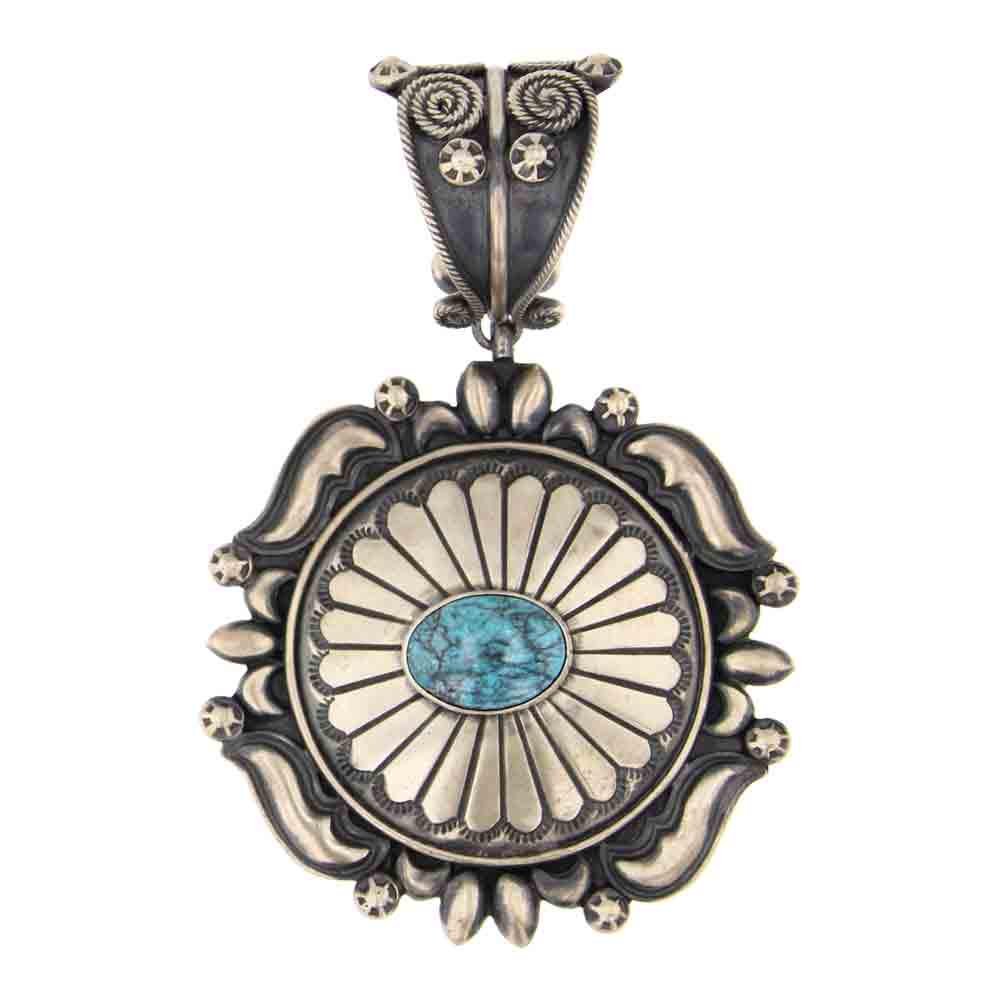 Danny Clark Kingman Turquoise Bump out Pendant (1 of 2)