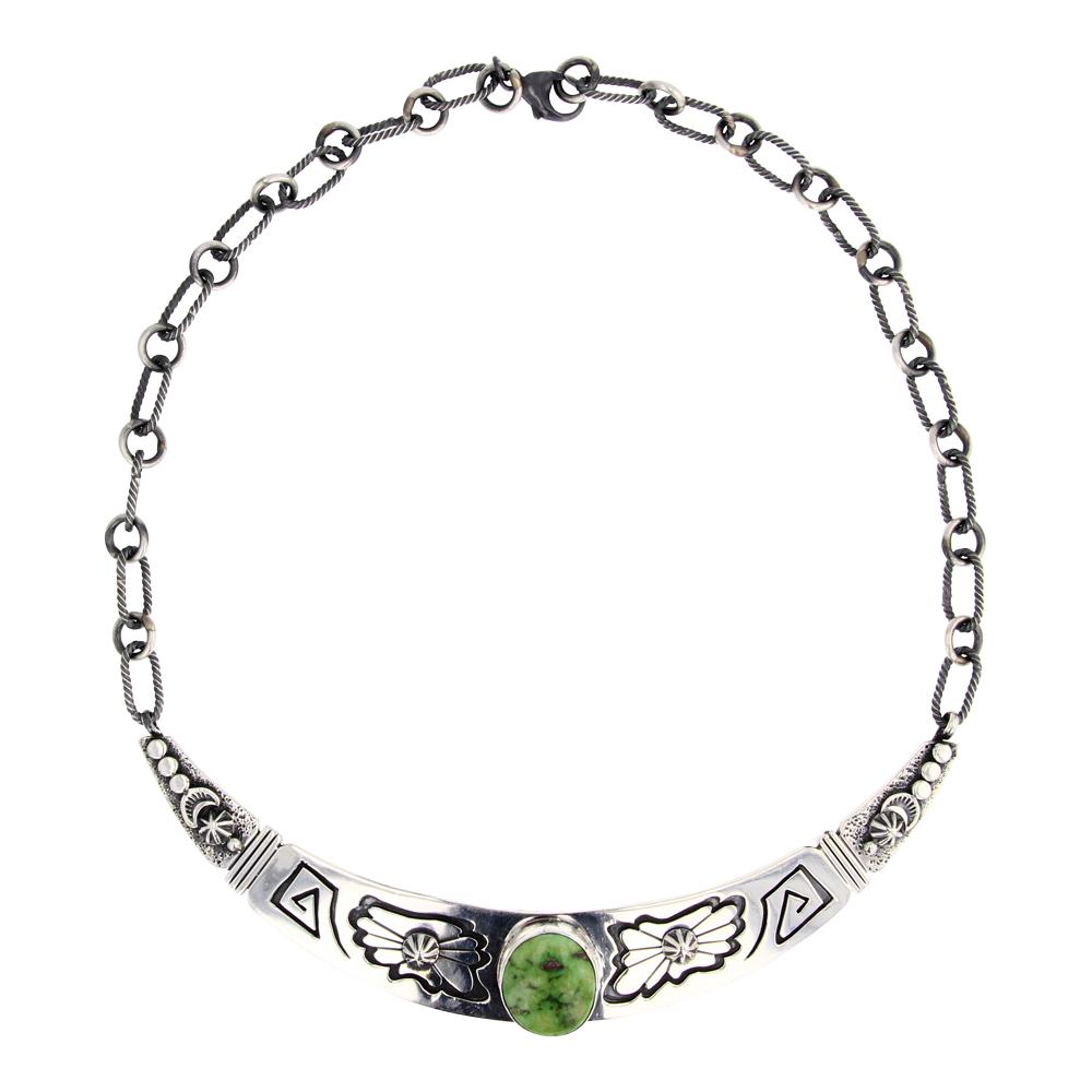 Marita Benally Emerald Valley Turquoise Contemporary Collar Necklace (1 of 3)