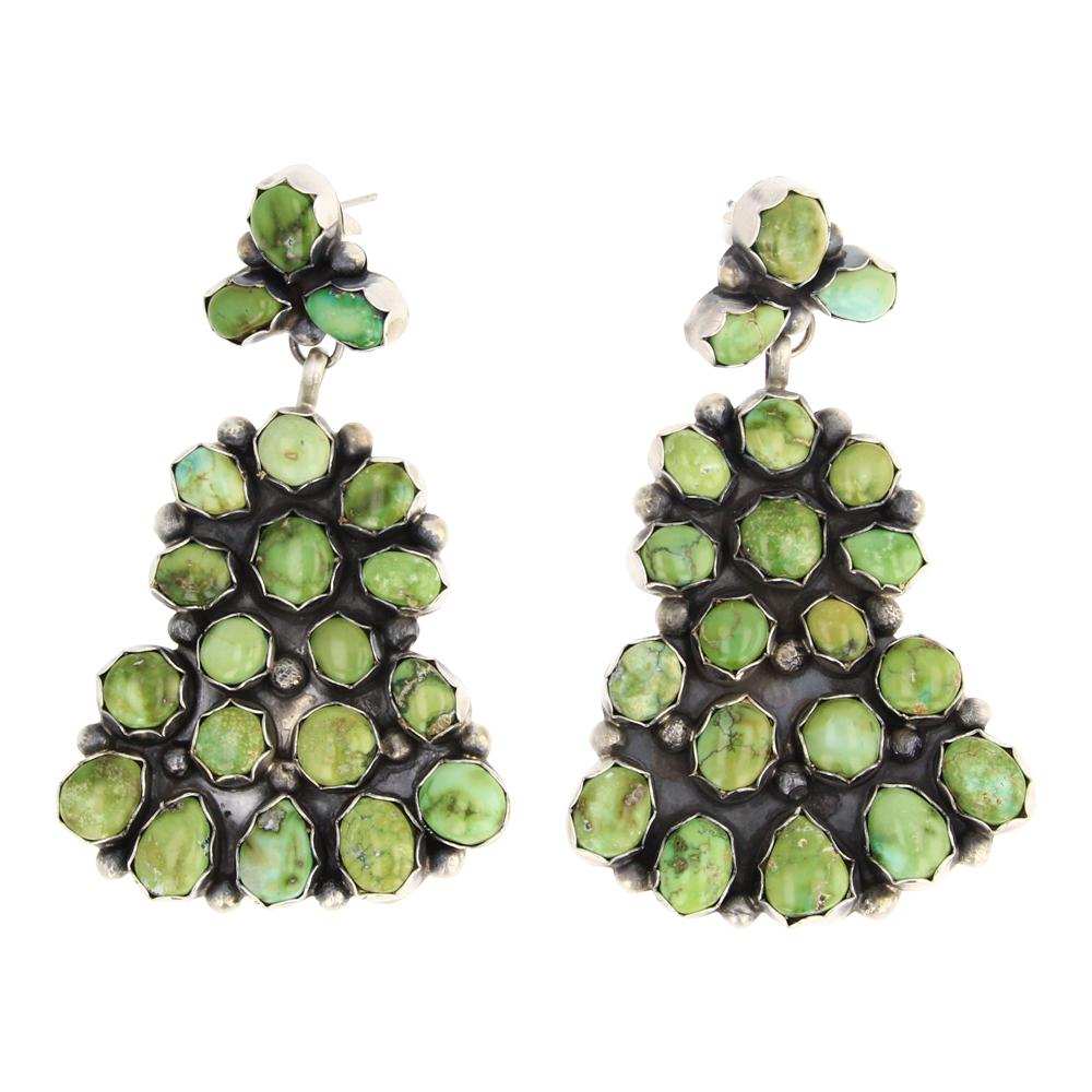 Sheila Becenti Sonoran Gold Turquoise Chandelier Earrings (1 of 2)