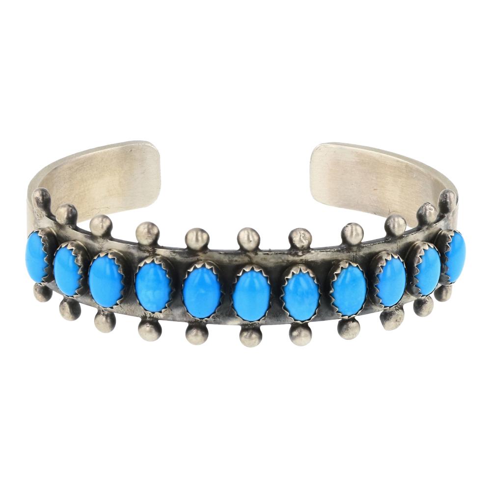 Paul Livingston Sleeping Beauty Turquoise Row Cuff Bracelet (1 of 4)