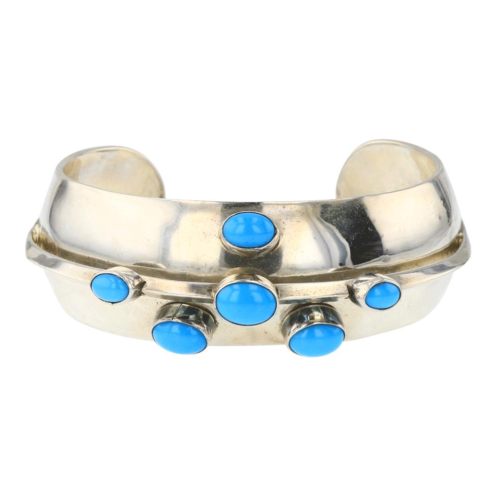Paul Livingston Sleeping Beauty Turquoise Contemporary Dome Cuff Bracelet (1 of 5)