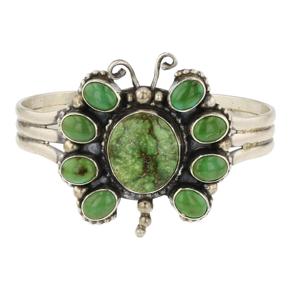 Kathleen Chavez Sonoran Gold Turquoise Butterfly Cuff Bracelet (1 of 3)