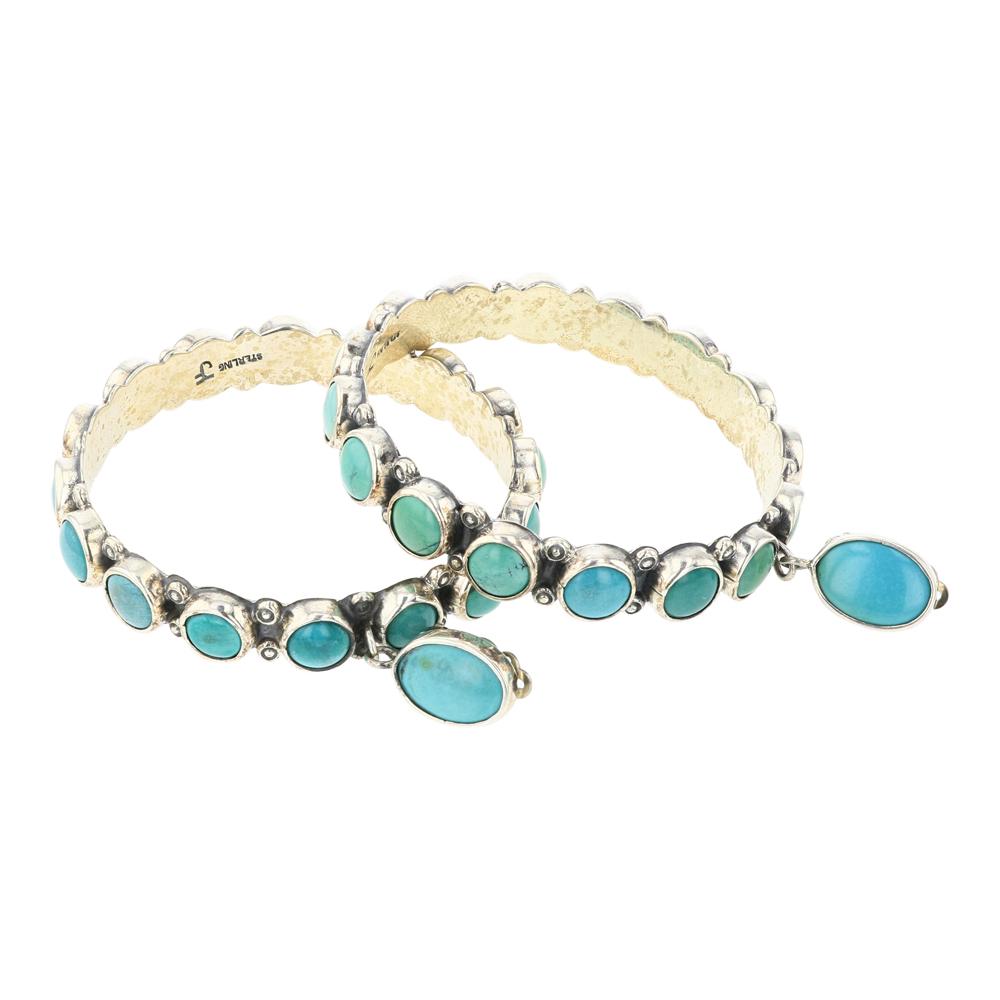 Federico Jimenez Turquoise Clip-on Hoop Earrings (1 of 3)