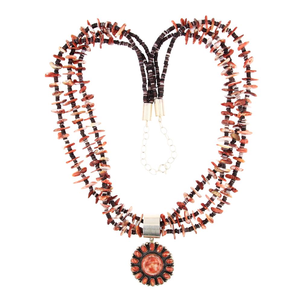 Santa Domingo Spiny Oyster & Pen Shell Heishi Necklace (1 of 3)