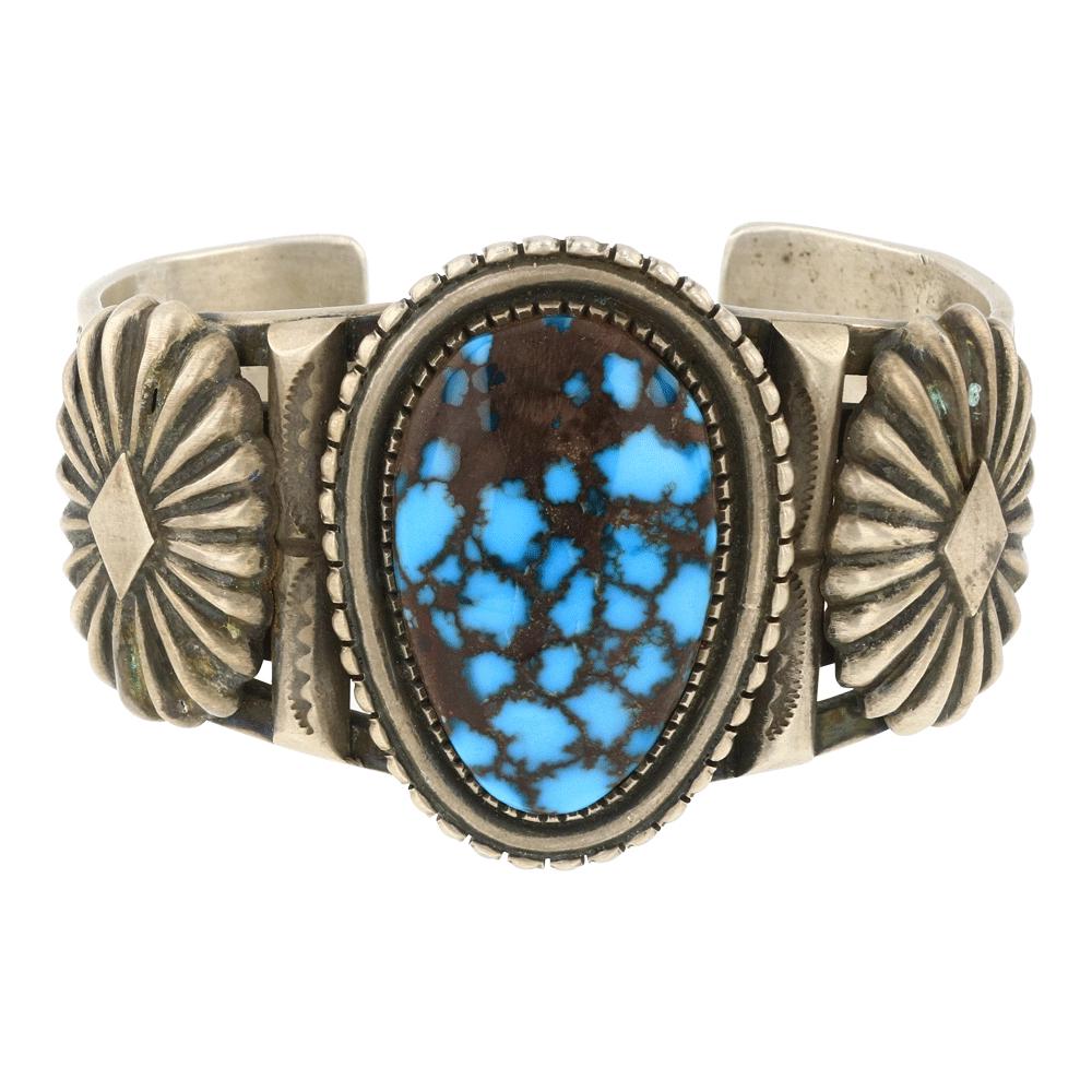 Calvin Martinez Gem Grade Egyptian Turquoise Cuff Bracelet (1 of 4)