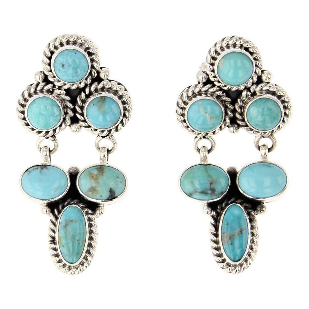 Carol Wylie Navajo Compitos Turquoise Chandelier Earrings (1 of 2)