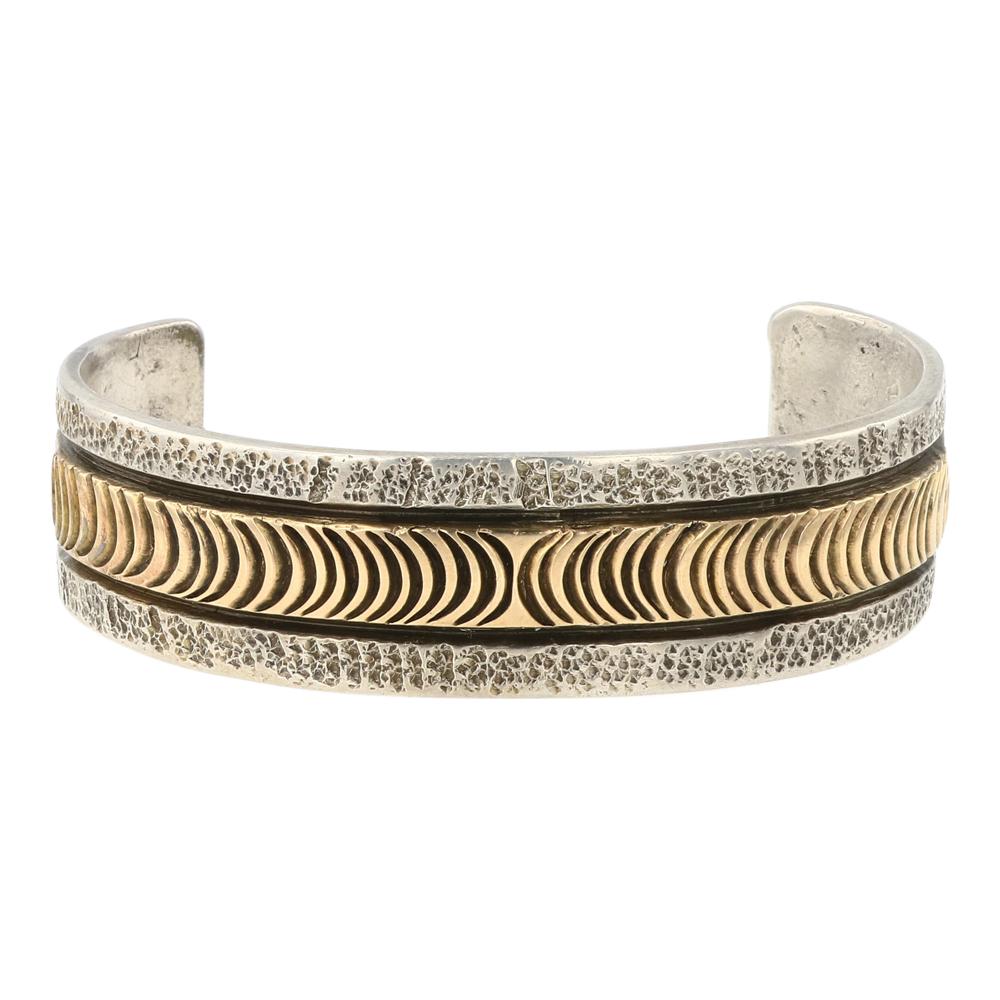 Victor Hicks Sterling Silver & 14K Gold Cuff Bracelet (1 of 4)