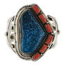 Joe Tso Gibbsite & Coral Freeform Cuff Bracelet