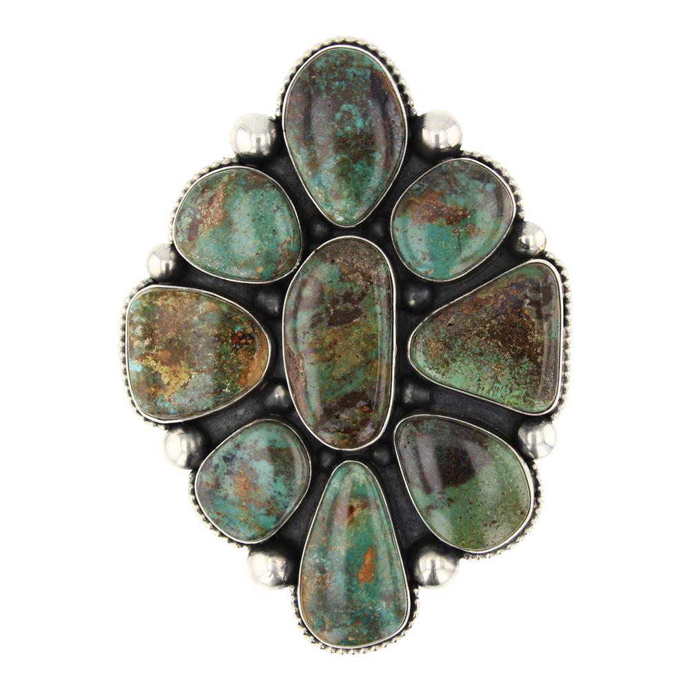 Ernest Roy Begay Nevada Turquoise Massive Cluster Ring (1 of 4)