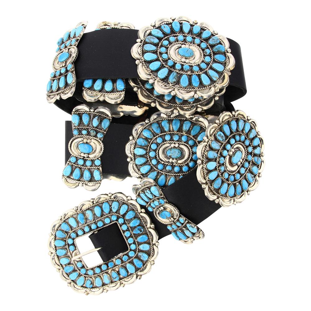 Victor Moses Begay Kingman Turquoise Concho Belt (1 of 4)
