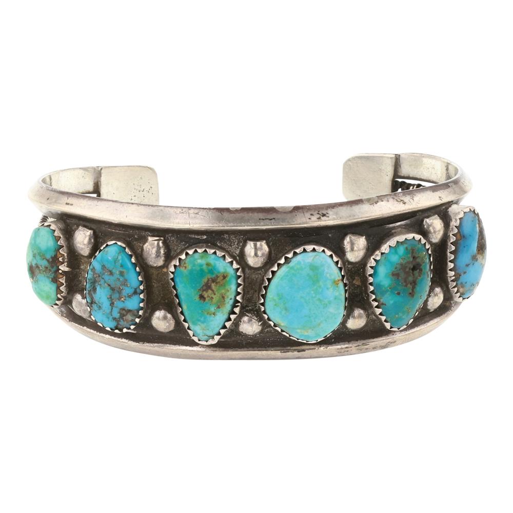 Vintage Navajo Blue Ridge Turquoise Cuff Bracelet (1 of 3)
