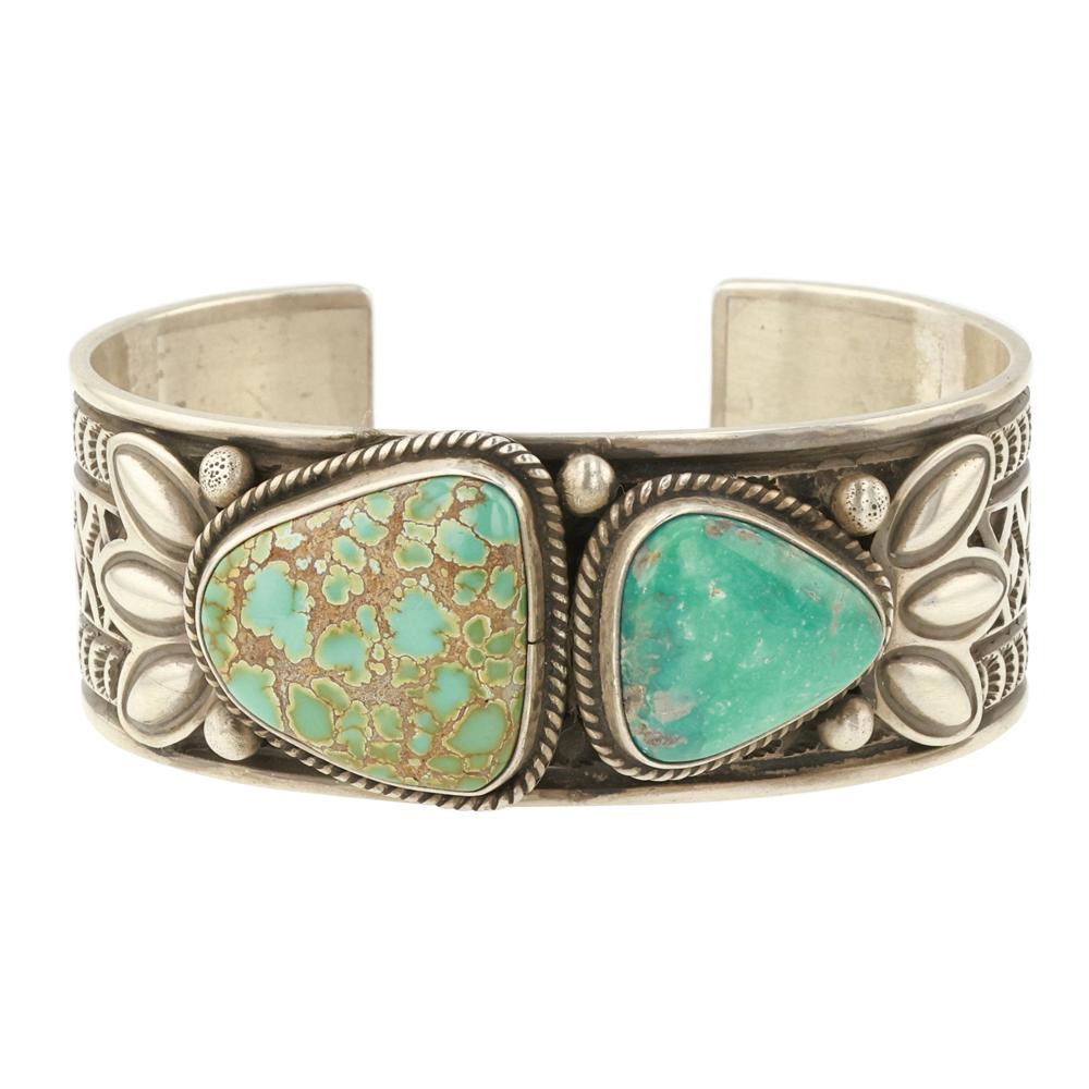 Donovan Cadman Carrico Lake Turquoise Stamp Work Cuff Bracelet (1 of 3)