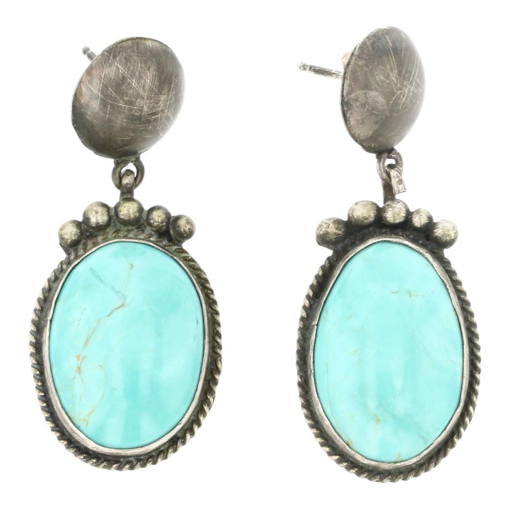 Carol Wylie Navajo Kingman Turquoise Earrings (1 of 2)