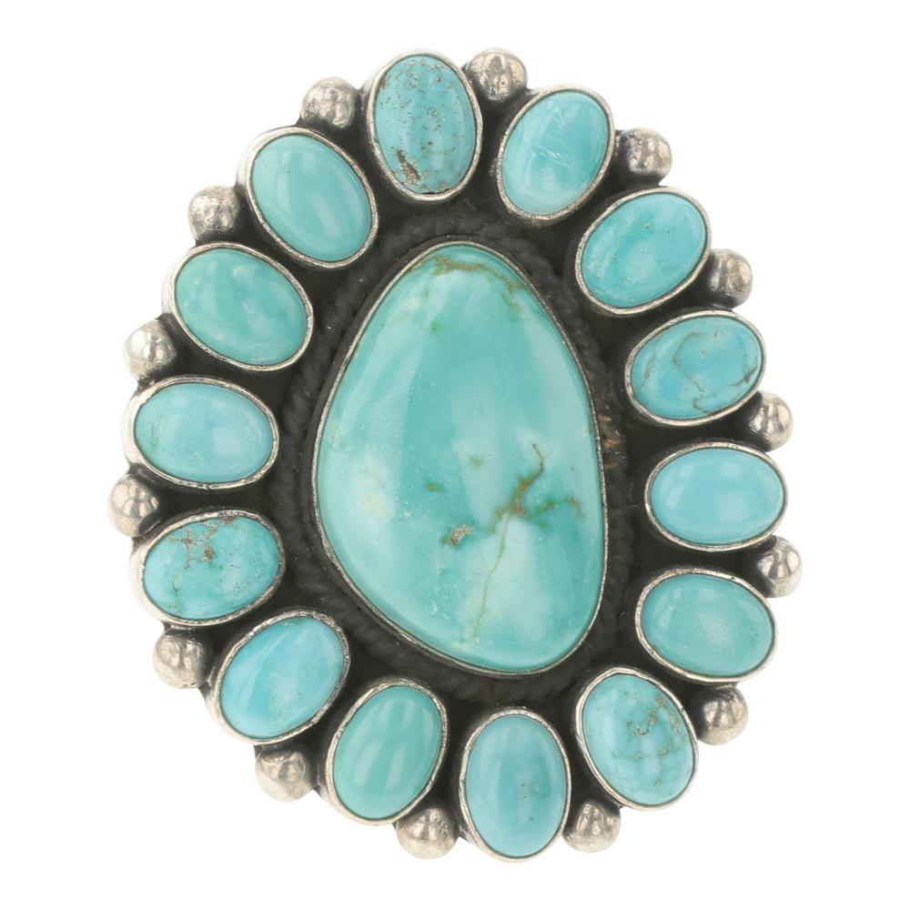 Elgin Tom Blue Gem Turquoise Cluster Ring (1 of 3)
