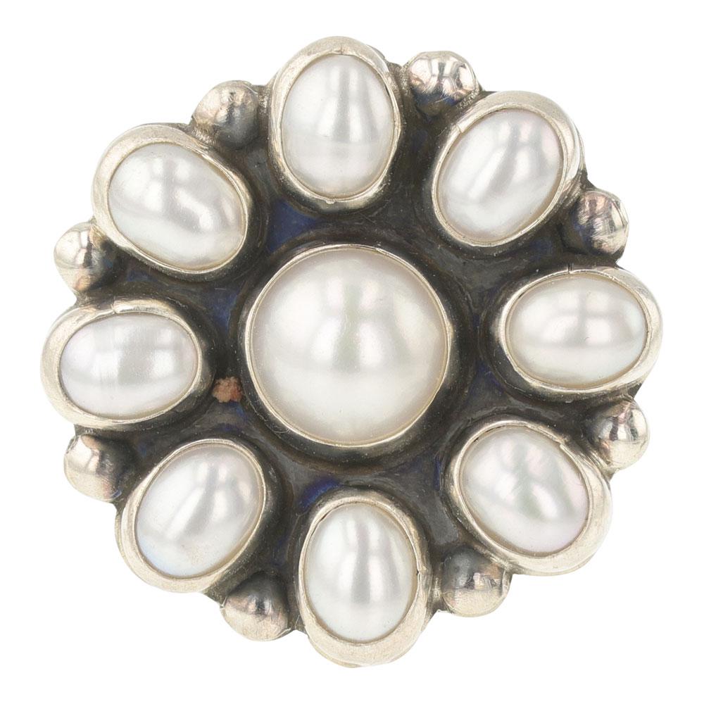 Navajo Cultured Pearl Cluster Ring (1 of 3)