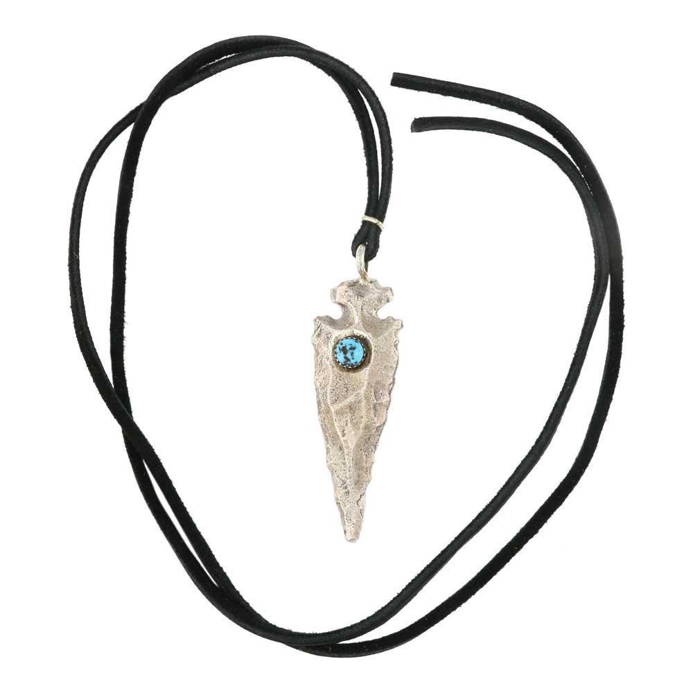 Raymond Betsoi Tufa cast Kingman Nugget Turquoise Arrowhead Necklace (1 of 3)