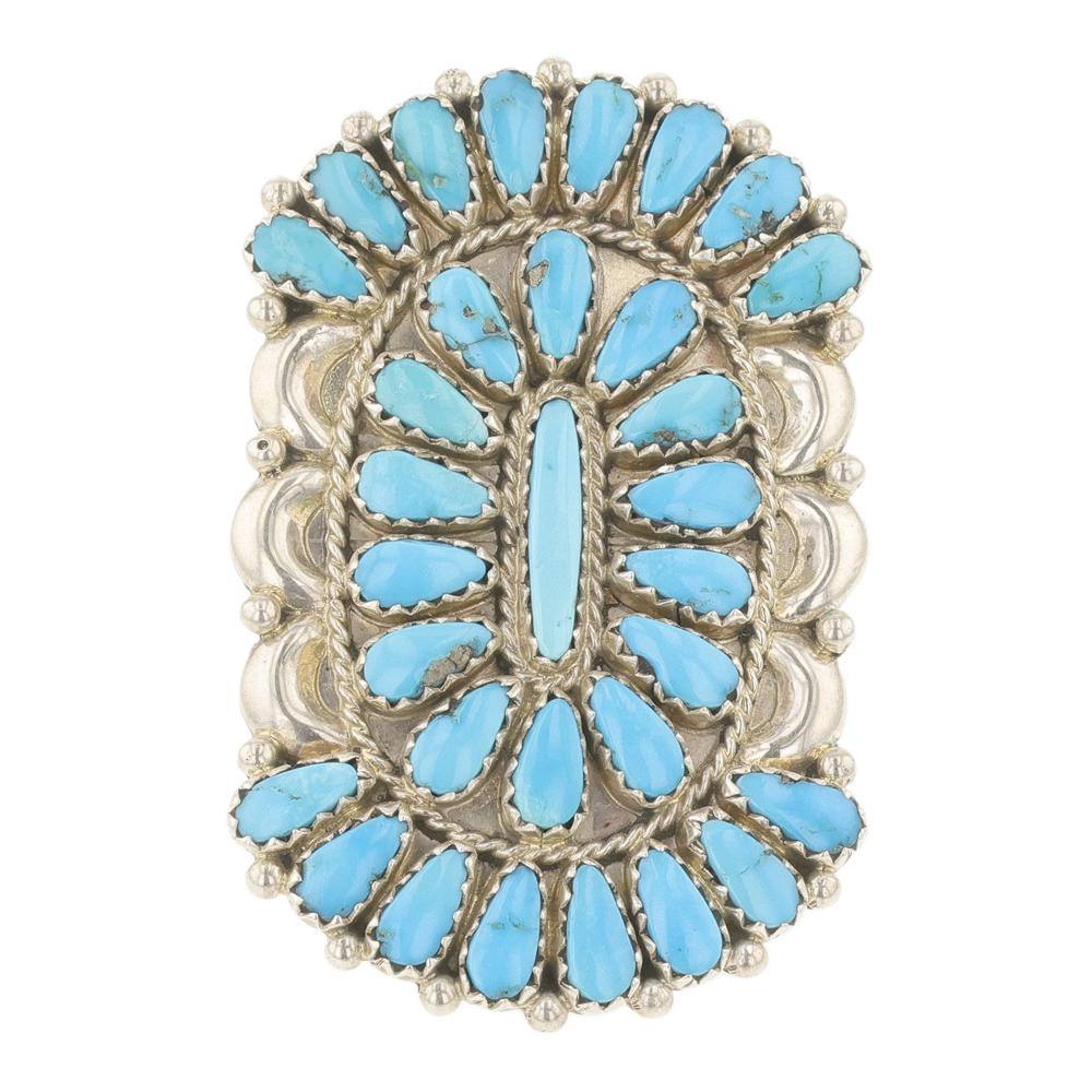 Justin Wilson Kingman Turquoise Cluster Ring (1 of 3)