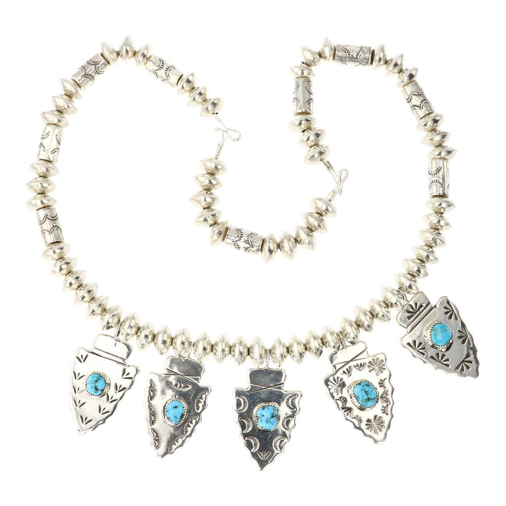 Pauline Nelson Kingman Turquoise Arrowhead Necklace (1 of 3)