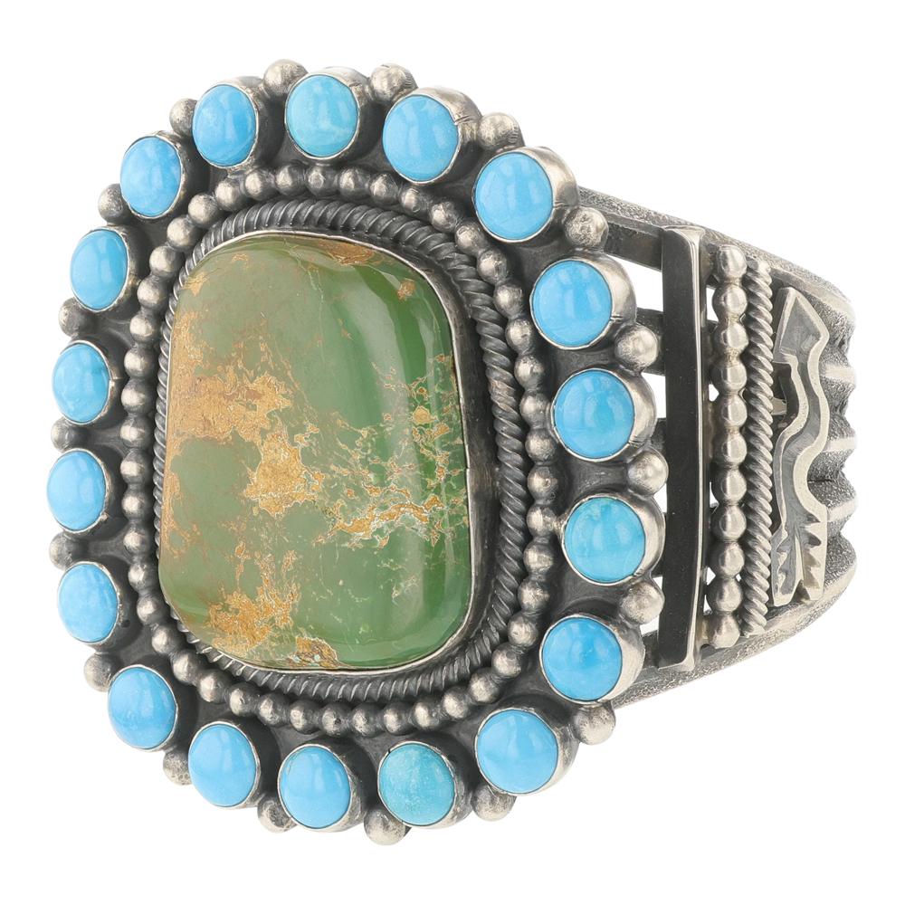 Hemerson Brown Sleeping Beauty & Royston Turquoise Cluster Cuff Bracelet (1 of 4)