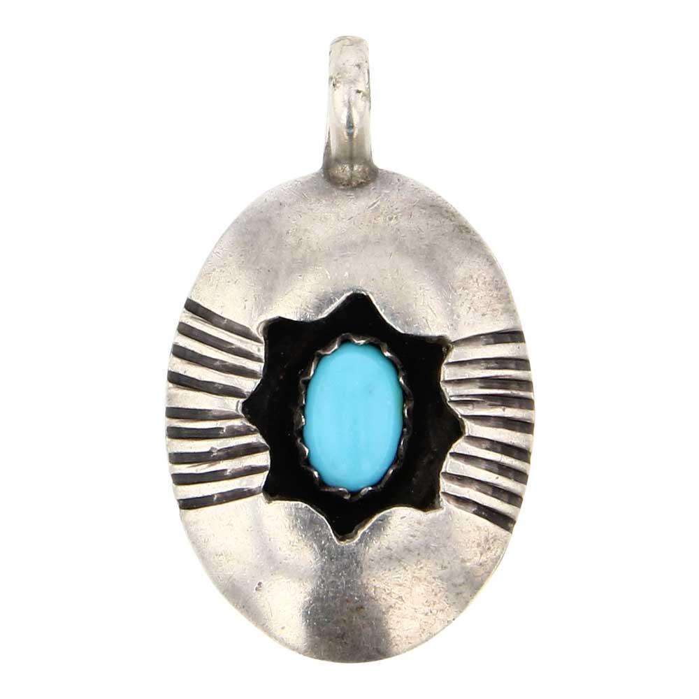 Kingman Turquoise Shadowbox Pendant (1 of 2)