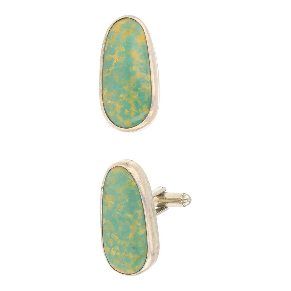 Navajo Menassa Turquoise Cuff Link (1 of 3)