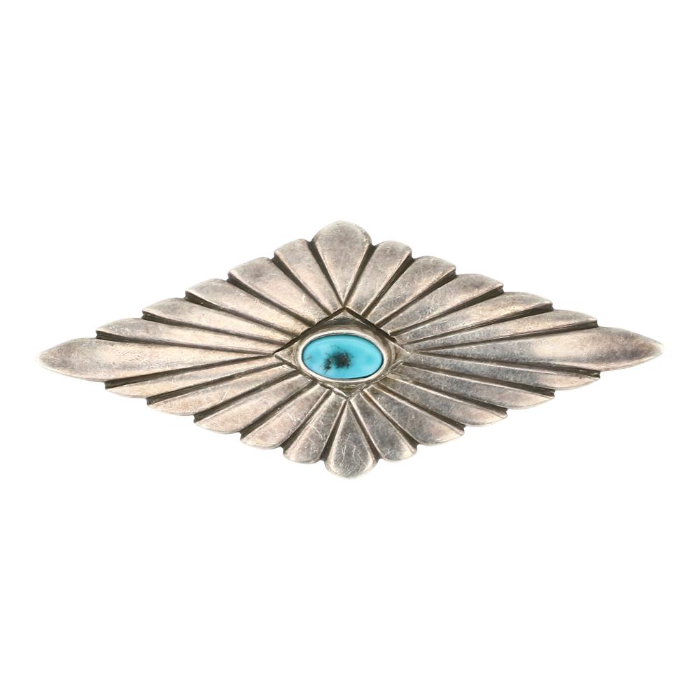 Vintage Navajo Kingman Turquoise Pin (1 of 2)