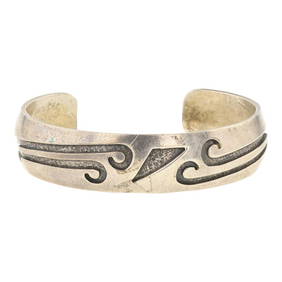 Important Vintage Native American Hopi Marc Coochwykvia Sterling Silver Bracelet Important Vintage Native American Hopi Marc Coochwykvia Sterling Silver Bracelet