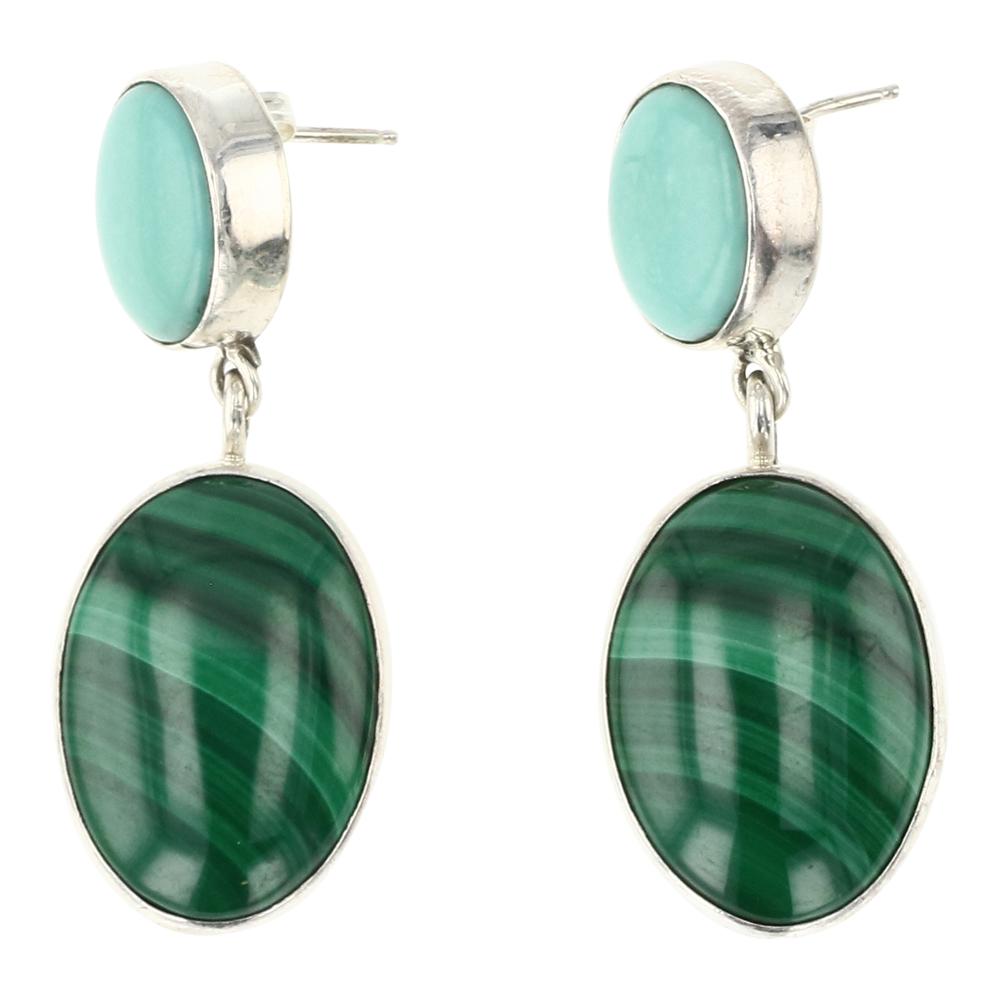 Ronald Tom Malachite & Turquoise Earrings (1 of 2)