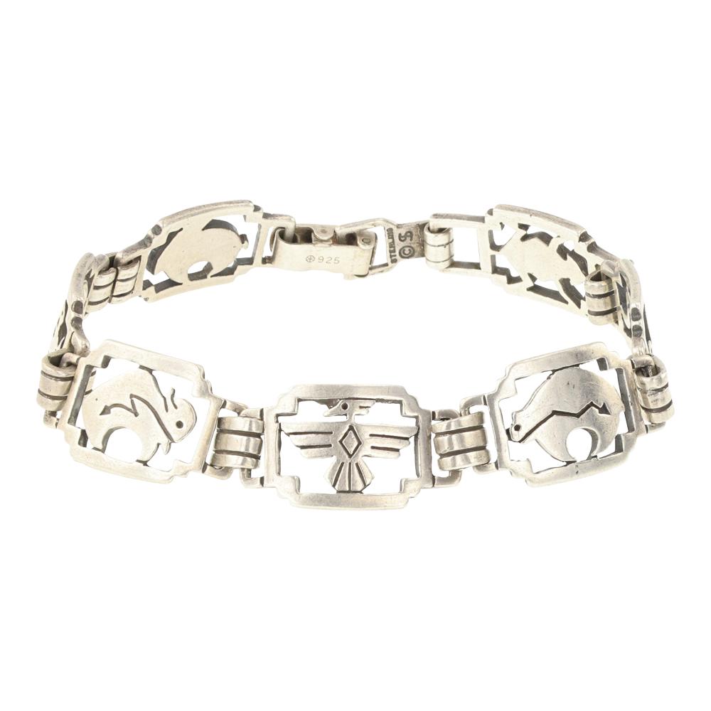 Vintage Shube's Manufacturing Southwest Shop Plain Silver Link Bracelet (1 of 4)