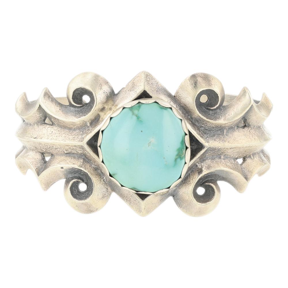 Robert Chee Sandcast Royston Turquoise Cuff Bracelet (1 of 4)