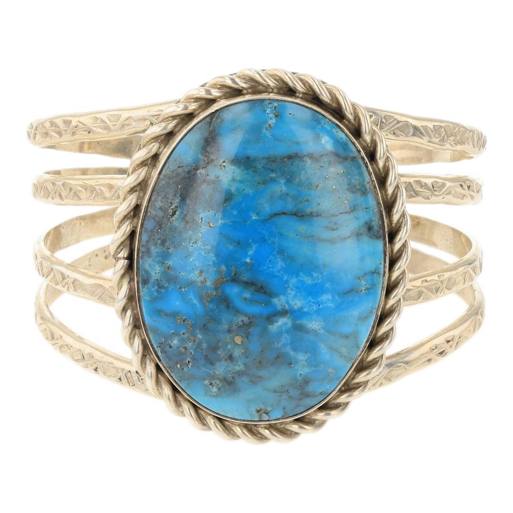 Everett & Mary Teller Blue Ridge Turquoise Cuff Bracelet (1 of 3)