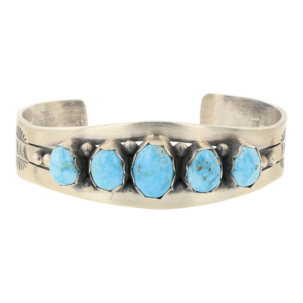 Mark Yazzie Kingman Turquoise Cuff Bracelet (1 of 3)