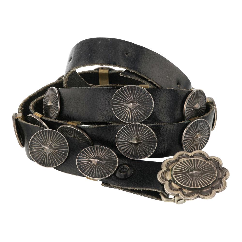 Vintage Navajo Plain Silver Concho Belt (1 of 3)