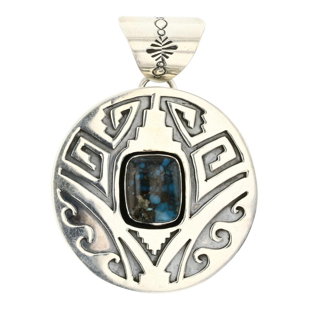 Randy Billy Spiderweb Turquoise Contemporary Pendant (1 of 2)